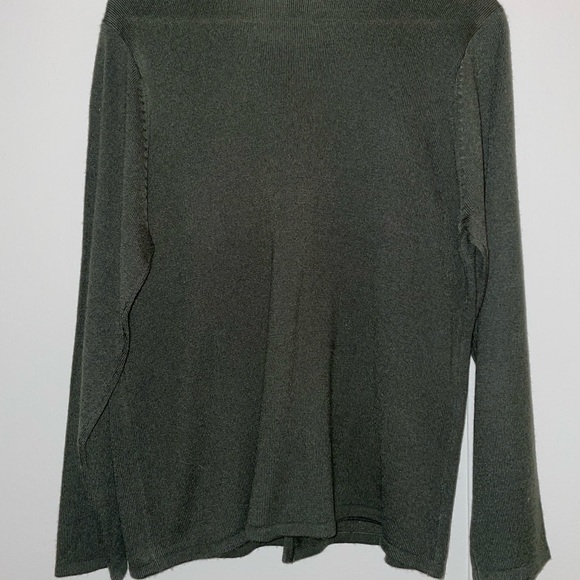 REQUIREMENTS army green blouse , petites - Picture 8 of 10